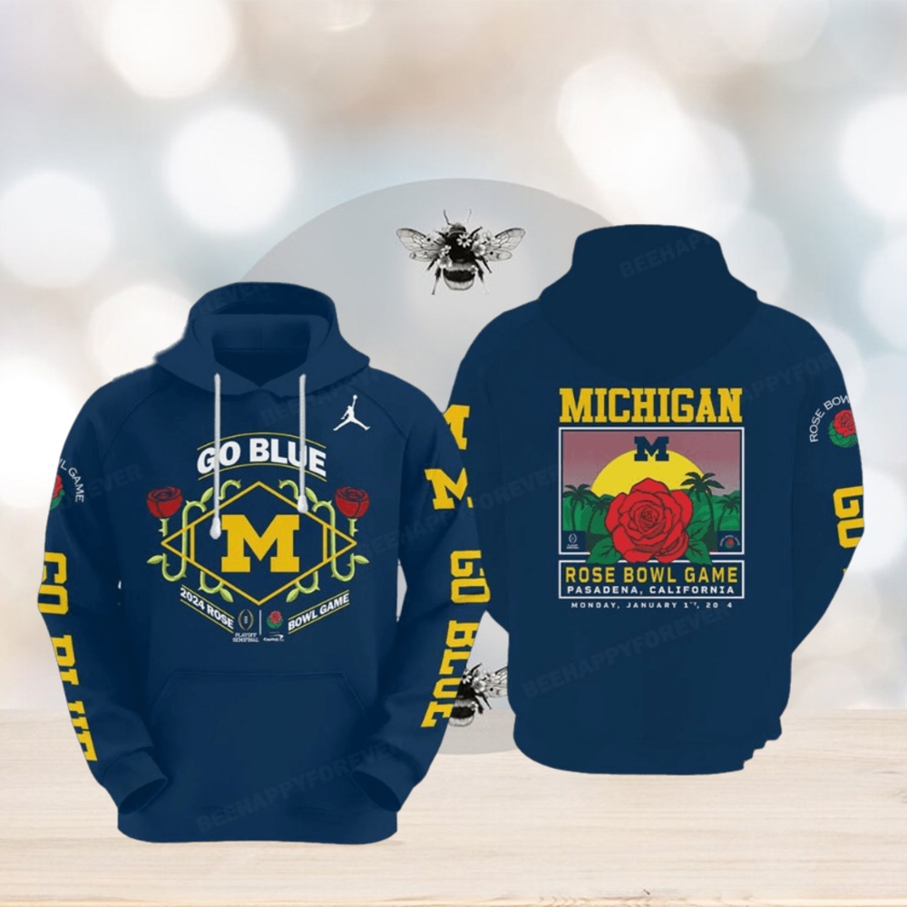 Michigan Wolverines Playoff Semifinal 2024 Rose Bowl Game 3d Hoodie Michigan Wolverines Playoff Semifinal 2024 Rose Bowl Game 3d Hoodie