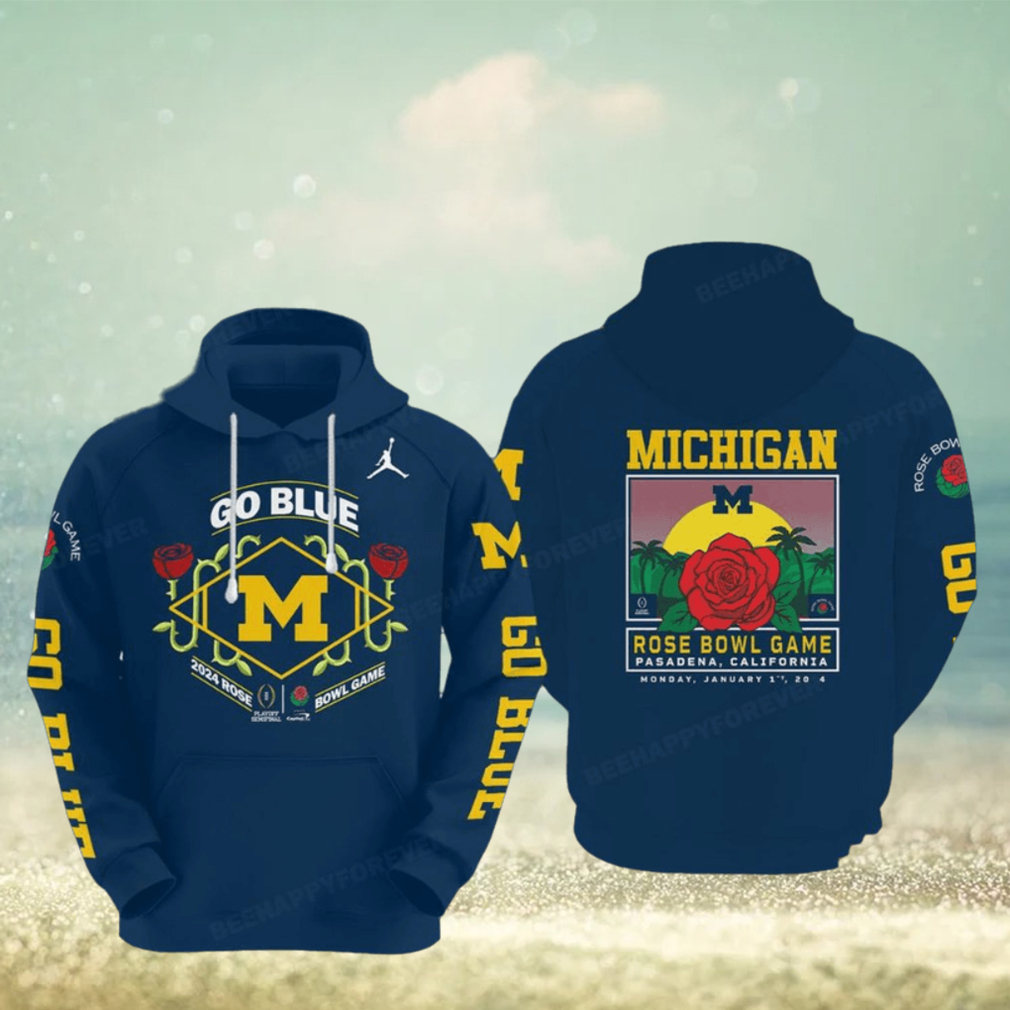 Michigan Wolverines Playoff Semifinal 2024 Rose Bowl Game 3d Hoodie Michigan Wolverines Playoff Semifinal 2024 Rose Bowl Game 3d Hoodie