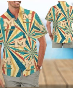 Michigan Wolverines Retro Vintage Style Hawaiian Shirt BeacSummer