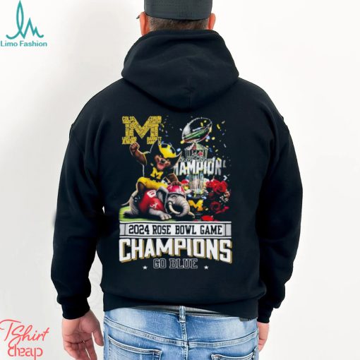Michigan Wolverines Riding On Alabama Rose Bowl Game Champions Go Blue Shirt