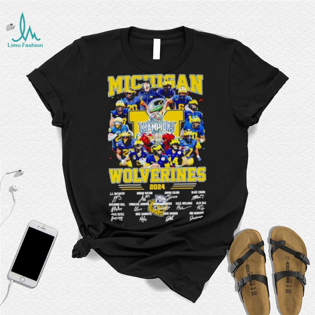Michigan Wolverines Rose Bowl Game 2024 signatures shirt Michigan Wolverines Rose Bowl Game 2024 signatures shirt