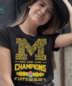 Michigan Wolverines Rose Bowl Game Champions 2024 Players Name Shirt