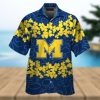 Michigan Wolverines Short Sleeve Button Up Tropical Hawaiian Shirt VER018