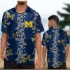 Michigan Wolverines Short Sleeve Button Up Tropical Hawaiian Shirt VER03