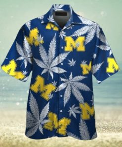 Michigan Wolverines Short Sleeve Button Up Tropical Hawaiian Shirt VER02