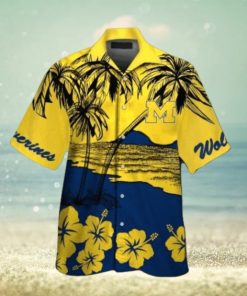 Michigan Wolverines Short Sleeve Button Up Tropical Hawaiian Shirt VER021