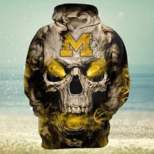 Michigan Wolverines Skull Michigan Wolverines Pullover Hoodie