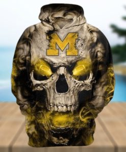 Michigan Wolverines Skull Michigan Wolverines Pullover Hoodie