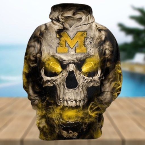 Michigan Wolverines Skull Michigan Wolverines Pullover Hoodie