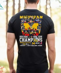 Michigan Wolverines Team 2024 Rose Bowl Game Champions Beat Alabama Undefeated 14 0 Shirt