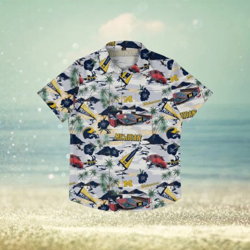 Michigan Wolverines Thematic Stadium Print Hawaiian Shirt