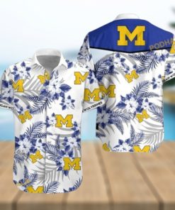 Michigan Wolverines Tropical Flower Hawaiian Shirt, NCAA Sport Fan Beach Gear