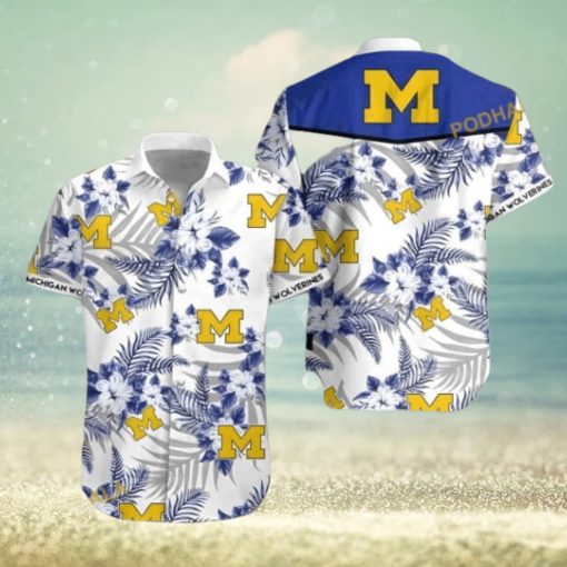 Michigan Wolverines Tropical Flower Hawaiian Shirt, NCAA Sport Fan Beach Gear