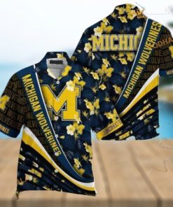 Michigan Wolverines Tropical Flower Hawaiian Shirt, Perfect Beach NCAA Gear