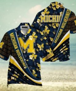 Michigan Wolverines Tropical Flower Hawaiian Shirt, Perfect Beach NCAA Gear