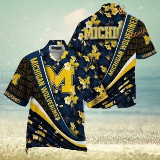 Michigan Wolverines Tropical Flower Hawaiian Shirt, Perfect Beach NCAA Gear