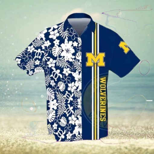 Michigan Wolverines Tropical Flower Hawaiian Shirt, Trendy NCAA Summer Apparel