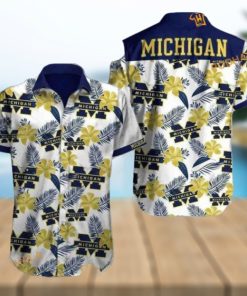 Michigan Wolverines Tropical Pattern Hawaiian Shirt