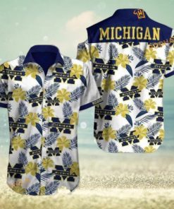 Michigan Wolverines Tropical Pattern Hawaiian Shirt