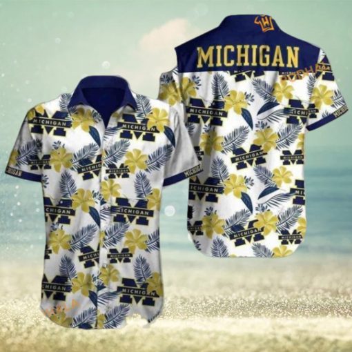 Michigan Wolverines Tropical Pattern Hawaiian Shirt