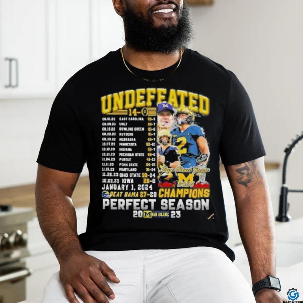 Michigan Wolverines Undefeated Beat Bama 27 20 Champions Perfect Season T Shirt Michigan Wolverines Undefeated Beat Bama 27 20 Champions Perfect Season T Shirt