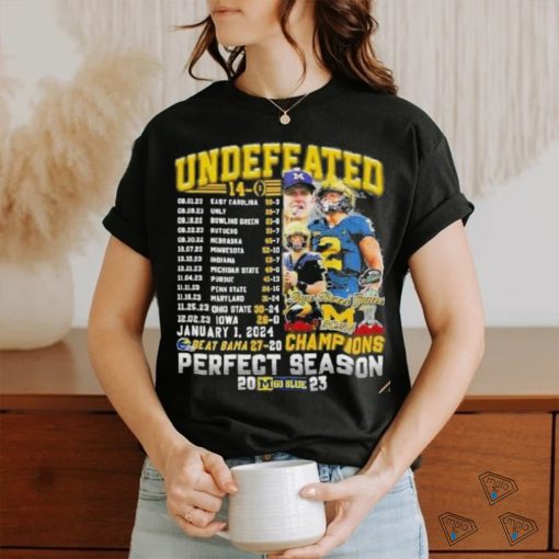 Michigan Wolverines Undefeated Beat Bama 27 20 Champions Perfect Season T Shirt