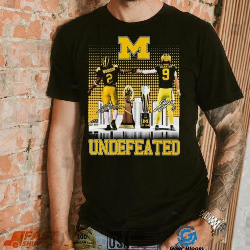 Michigan Wolverines Undefeated Charles Woodson And Jj Mccarthy Signatures Shirt