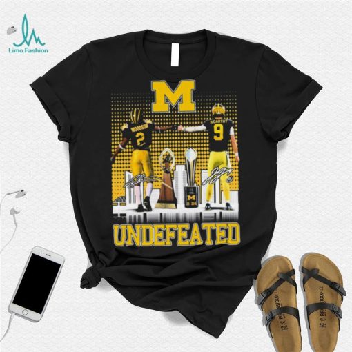Michigan Wolverines Undefeated Charles Woodson And Jj Mccarthy Signatures Shirt