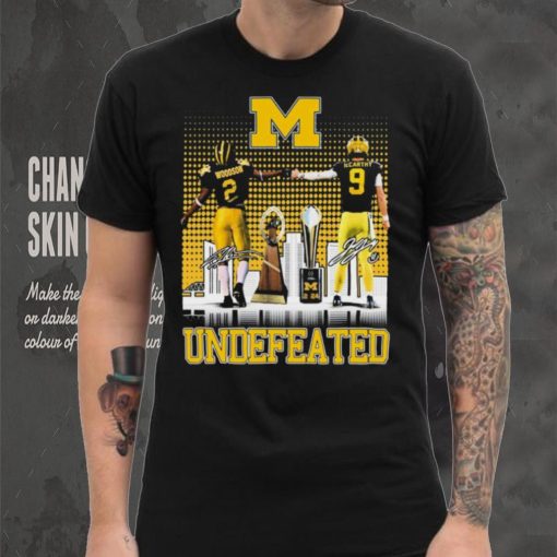 Michigan Wolverines Undefeated Charles Woodson And Jj Mccarthy Signatures Shirt