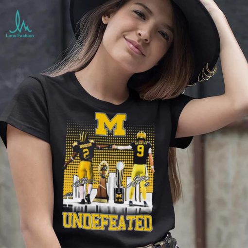 Michigan Wolverines Undefeated Charles Woodson And Jj Mccarthy Signatures Shirt