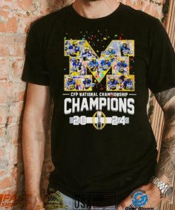 Michigan Wolverines big logo CFP National Championship Champions 2024 signatures shirt