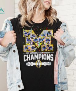 Michigan Wolverines big logo CFP National Championship Champions 2024 signatures shirt
