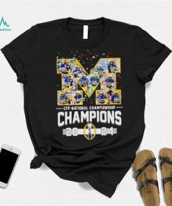 Michigan Wolverines big logo CFP National Championship Champions 2024 signatures shirt