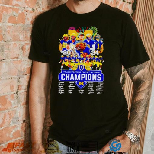 Michigan Wolverines college football playoff national 2024 signatures shirt