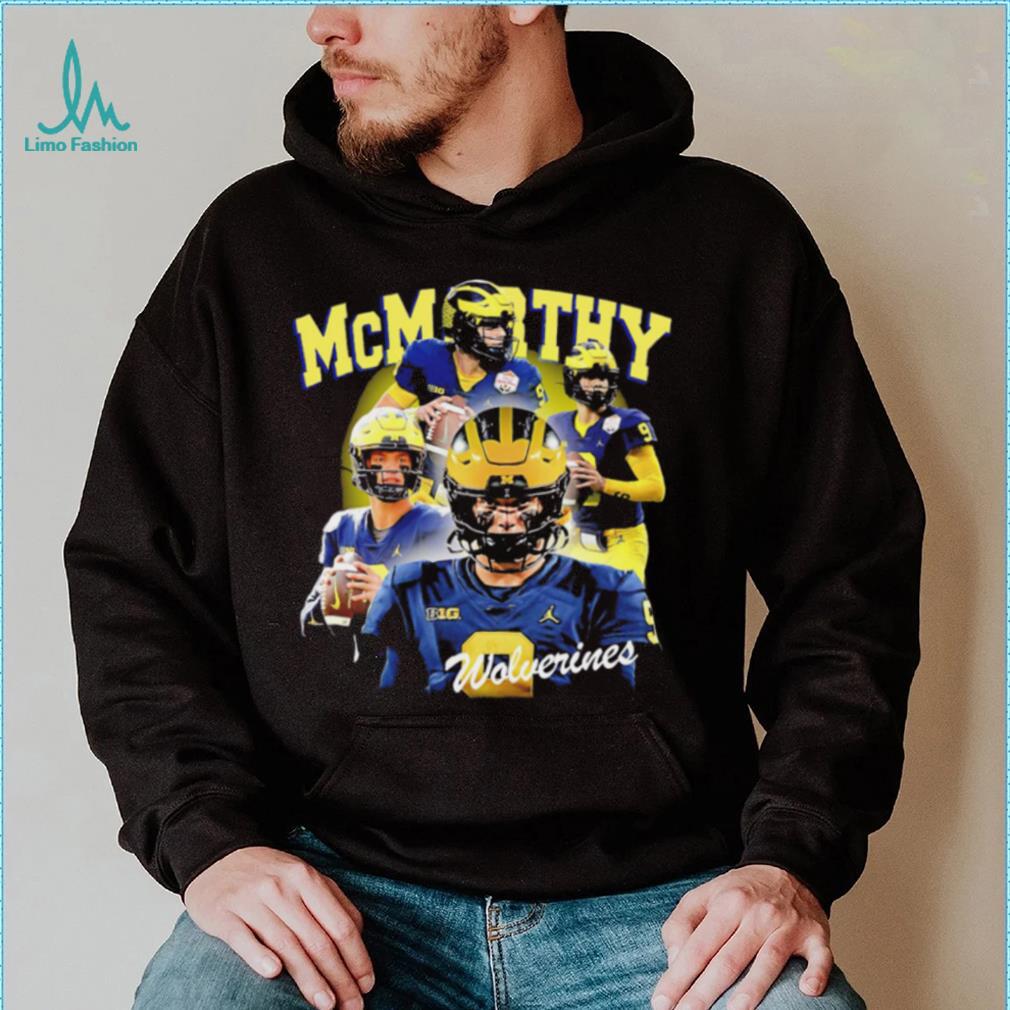Michigan Wolverines football J.J. McCarthy player pose portrait 2024 shirt Michigan Wolverines football J.J. McCarthy player pose portrait 2024 shirt