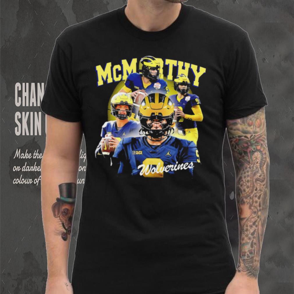 Michigan Wolverines football J.J. McCarthy player pose portrait 2024 shirt Michigan Wolverines football J.J. McCarthy player pose portrait 2024 shirt