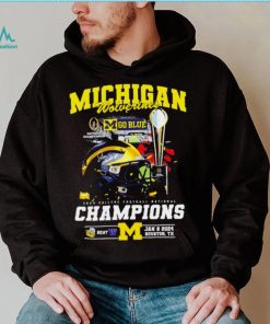 Michigan Wolverines go blue 2024 College football National Champions helmet logos shirt