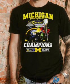 Michigan Wolverines go blue 2024 College football National Champions helmet logos shirt