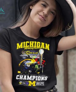 Michigan Wolverines go blue 2024 College football National Champions helmet logos shirt