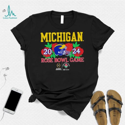 Michigan Wolverines helmet 2024 Rose Bowl game shirt