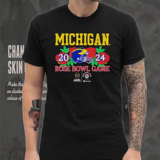 Michigan Wolverines helmet 2024 Rose Bowl game shirt