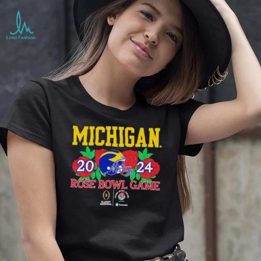 Michigan Wolverines helmet 2024 Rose Bowl game shirt