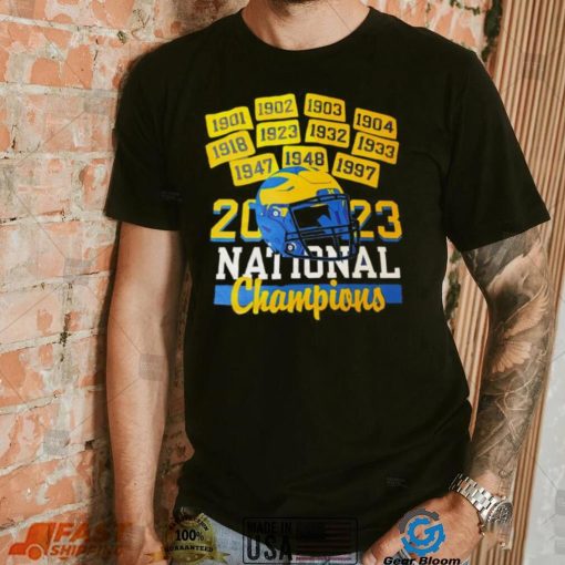 Michigan Wolverines twelve time national champions helmet shirt