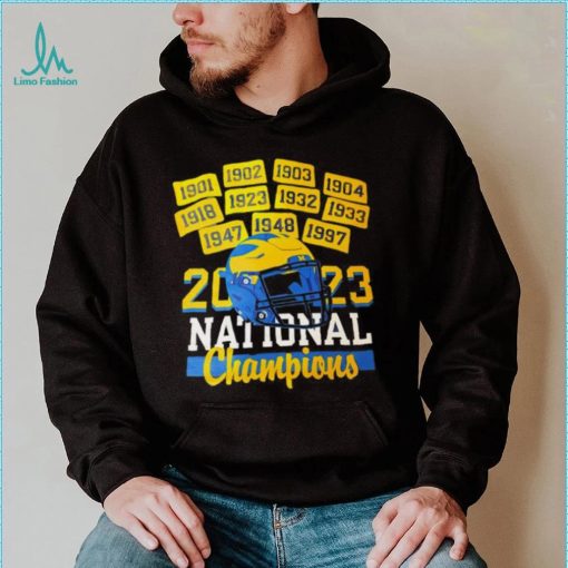 Michigan Wolverines twelve time national champions helmet shirt