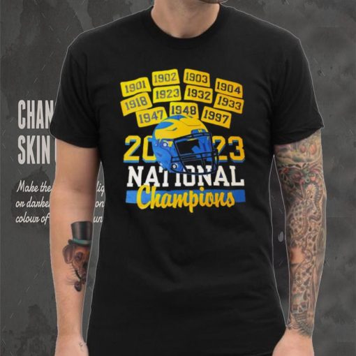 Michigan Wolverines twelve time national champions helmet shirt