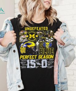 Michigan Wolverines undefeated 2023 go blue perfect season 15 0 score signatures shirt