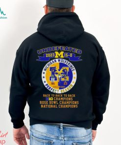 Michigan Wolverines undefeated 2023 perfect season back to back to back big 10 national champions shirt