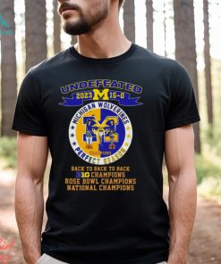 Michigan Wolverines undefeated 2023 perfect season back to back to back big 10 national champions shirt