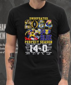 Michigan Wolverines undefeated 2024 go Blue perfect season signatures shirt