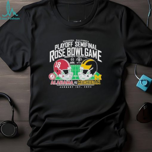 Michigan Wolverines vs Alabama Crimson Tide Blue 84 College Football Playoff 2024 Rose Bowl Matchup T Shirt